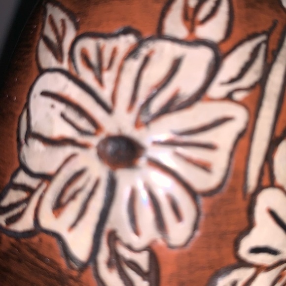 Made in 1969 Handmade Vintage Pottery Vase Glazed Brown Floral - Picture 5 of 10